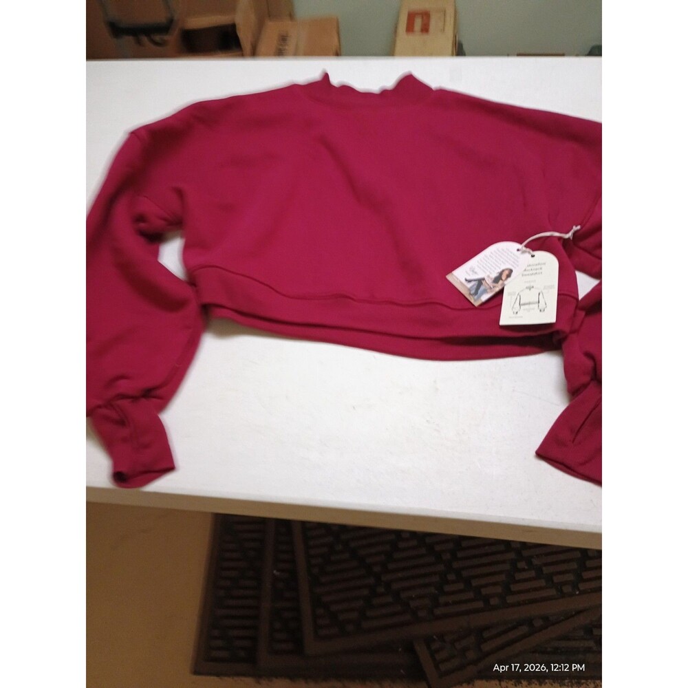 Marshmellow Mockneck Sweatshirt Burgundy - S - Picture 4 of 6